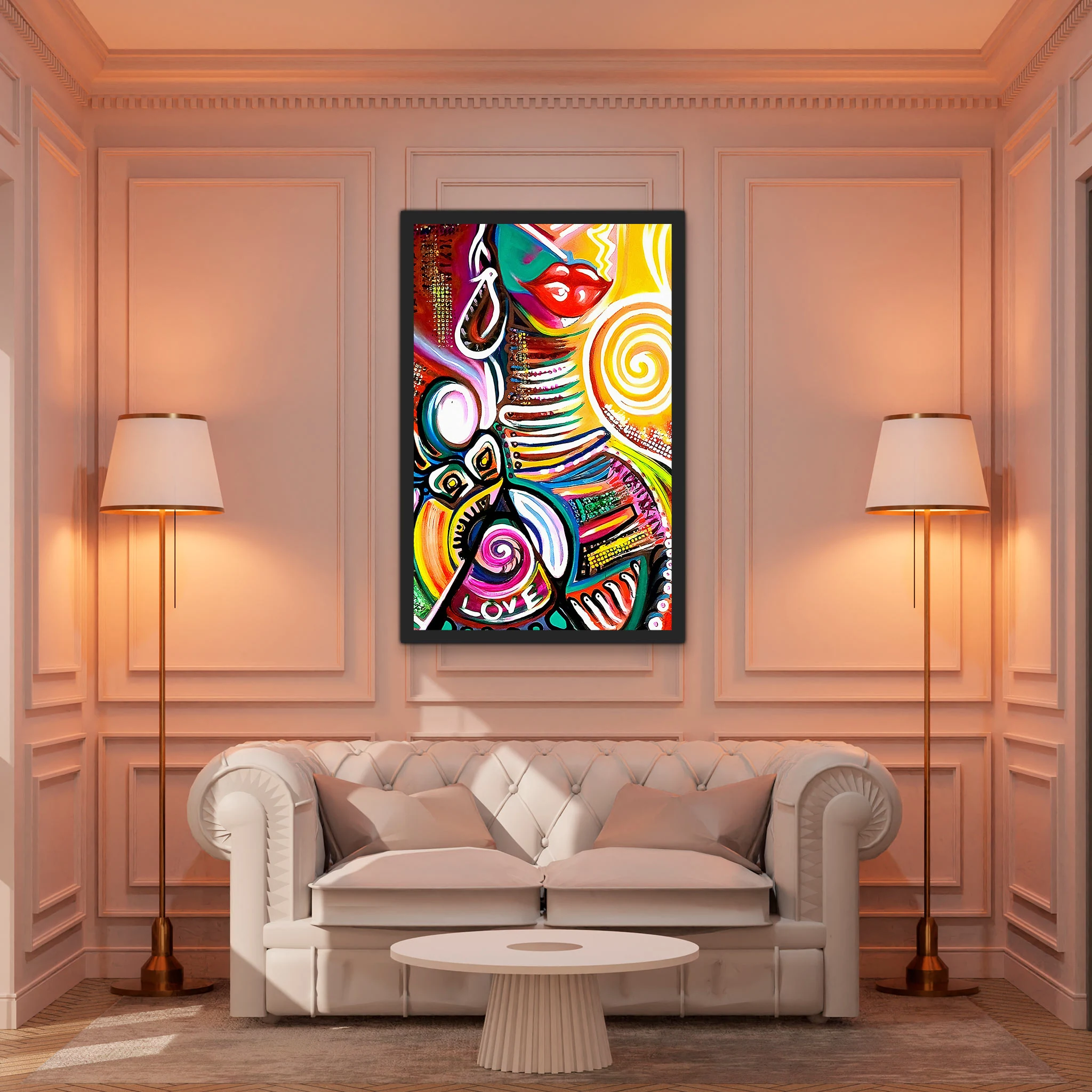 Meditation by Esther Caesar shown in a room setting